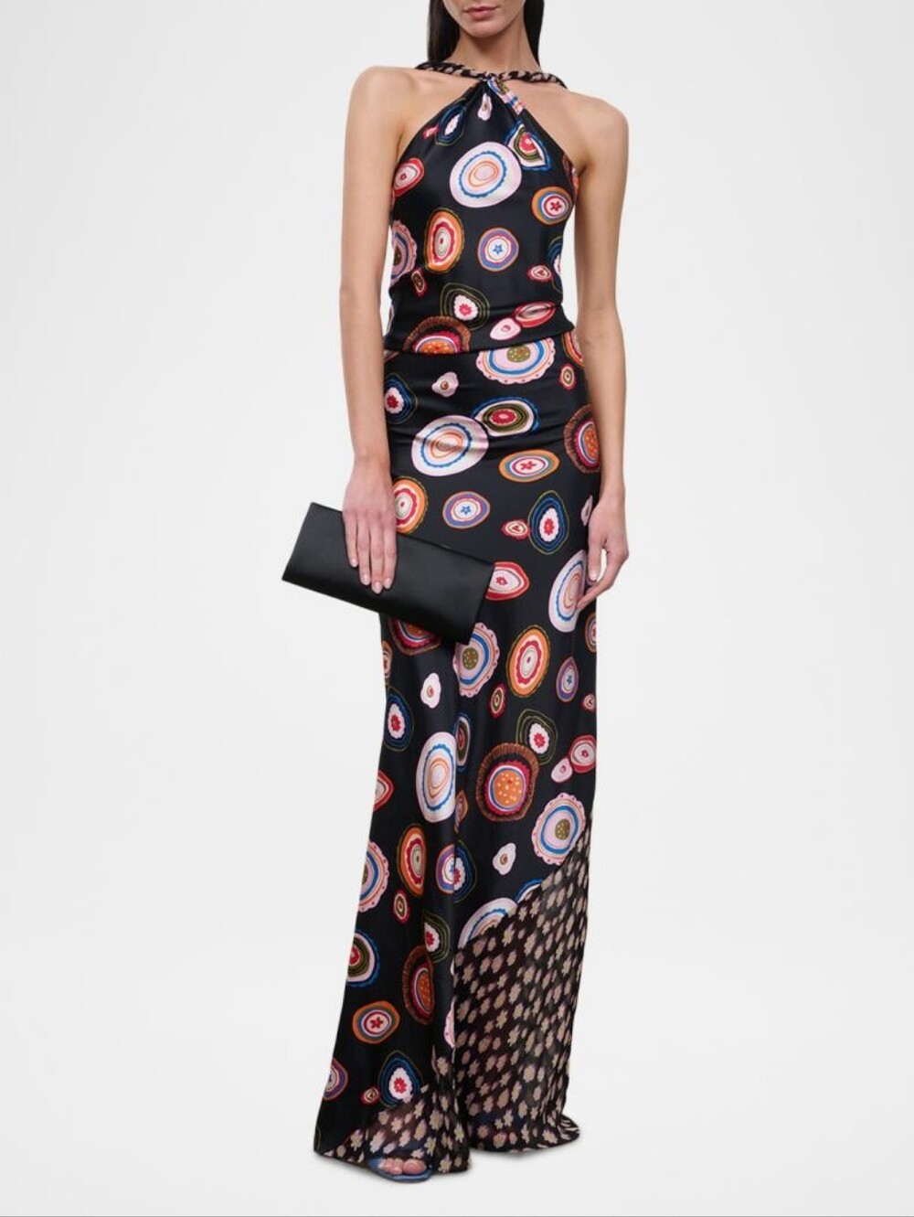 STAUD Charli Printed Silk Maxi Dress